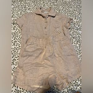 Beige linen set